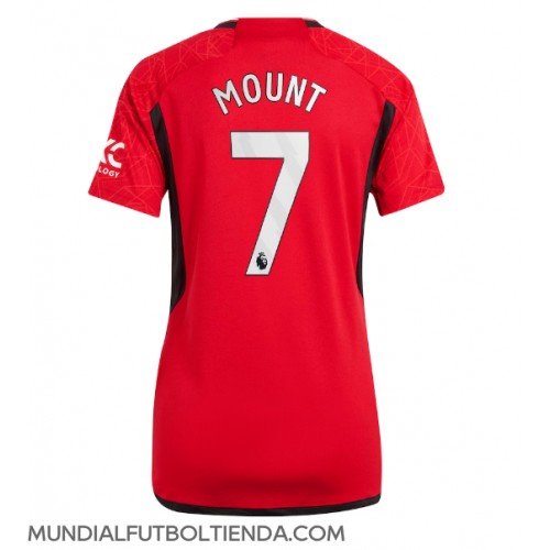 Camiseta Manchester United Mason Mount #7 Primera Equipación Replica 2023-24 para mujer mangas cortas